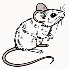 White mouse with grey ears and tail rodent small animal