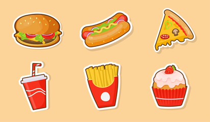 fast food stickers