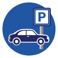 Vehicle parking zone icon vector design
