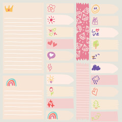 cute pink stickers and stationery set