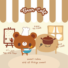 happy bear in the kitchen cafe