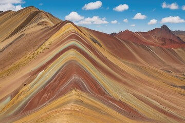 Vivid Hues of Mountain Ranges with Rainbow-Like Colors