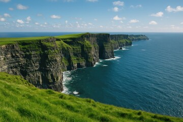 Fototapeta premium Majestic cliffs overlooking a vast open sea