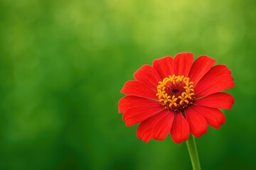 Detailed shot of a crimson blossom against a soft green backdrop with ample space for text, highlighting natural plant scenery and ecological themes