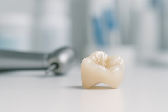 Porcelain-based aesthetic crown supported by pressed dental zirconia