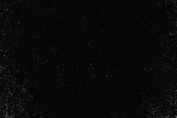 Dust Old Rough Dirty Black Grunge Noise background. Overlay Effect Photoshop. Easy to add as Overlay or Screen Filter. Dust particles over black background. White dust specks on black background. 