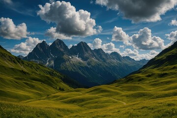 Fototapeta premium Breathtaking scenery in towering mountain ranges