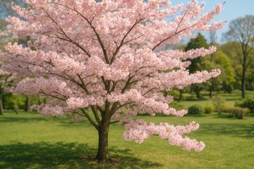 Blooming Cherry Blossom Tree in Spring