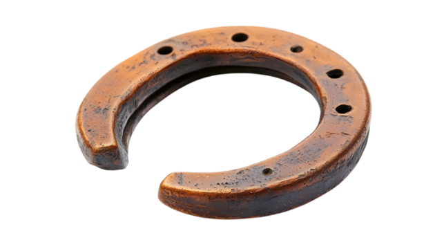 old rusty horseshoe isolated on white background