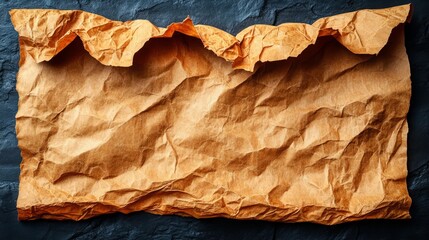 Aged Parchment Background: Rustic texture of a weathered, aged parchment on a dark background, perfect for adding a touch of history and authenticity.