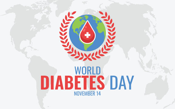 World diabetes day 14th November for poster, or banner of world diabetes day awareness. Vector