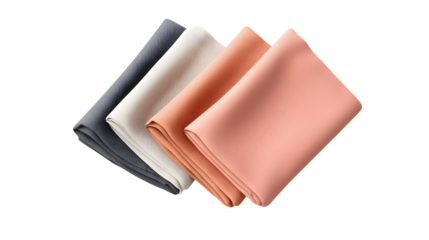 colorful fabrics isolated on white background