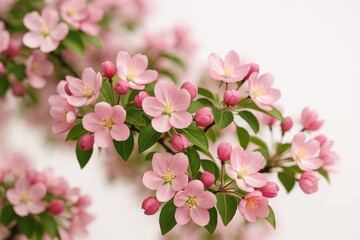 Obraz premium Blooming of the Chinese flowering crab-apple tree