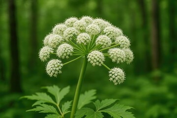 Detailed close-up of the shishiudo angelica flower