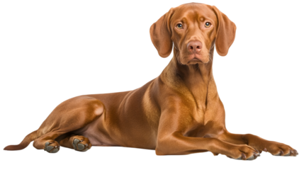 Vizsla dog isolated on white background