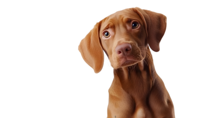 portrait of a dog isolated on white background