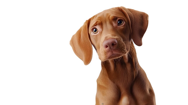 Brown Dog Portrait Isolated on White Background