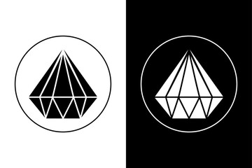 Simple Diamond Vector Symbol – High Contrast Silhouette.