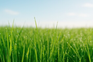 Morning dew on grass blades