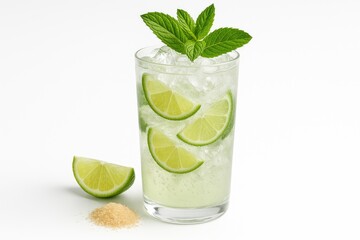 Fototapeta premium Refreshing Mojito Recipe with Mint and Lime