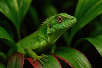 Obraz premium Detailed shot of a small reptile