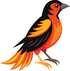 Obraz premium Red and Black Bird Vector