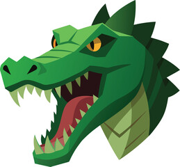 Obraz premium Smiling Crocodile Vector Face