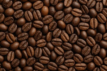 Fototapeta premium Detailed view of coffee beans' surface texture