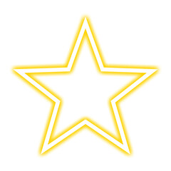 Yellow Neon Rounded Star Shape with Glowing Edge