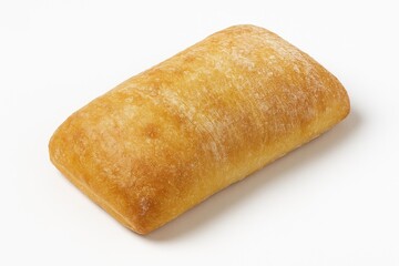 Slice of Ciabatta bread on plain white backdrop