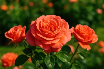 Vibrant dark pink roses in full bloom with a radiant glow