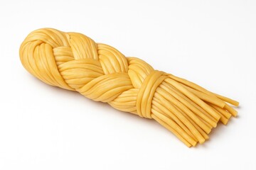 Delicious cheese pastry on a plain white background for culinary website design