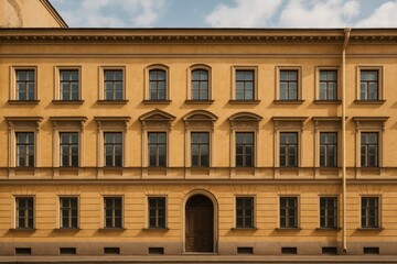 Obraz premium Traditional Design Elements of a Historic European City: Walls, Windows, and Doors