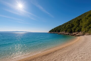 Coastline of Cres Island in Croatia