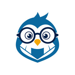 A Mascot Logo of a Wise Owl with Spectacles for a Knowledge and Learning Theme