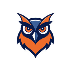 A Classic Owl Head Mascot Logo with Piercing Intelligent Eyes for a Library Brand