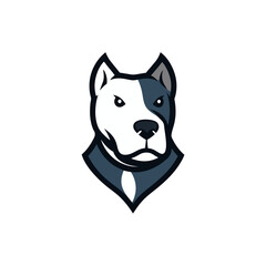 A Bold Pitbull Dog Head Mascot Logo with a Sturdy Collar for Brand Identity