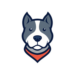 An Aggressive Pitbull Dog Head Mascot Logo with a Plain Collar for a Company