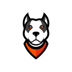 A Fierce Pitbull Dog Head Mascot Logo with a Collar for a Sports Team Brand