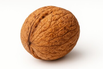 Single Circassian walnut on a plain white backdrop