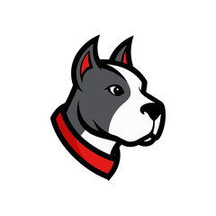 A Strong Pitbull Dog Head Mascot Logo with a Spiked Collar for Security Firms