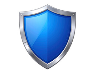  Blue and Silver Security Shield Icon for Protection and Safety Isolated on Transparent Background PNG