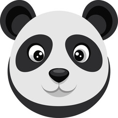 Fototapeta premium Smiling Panda Face Vector Art