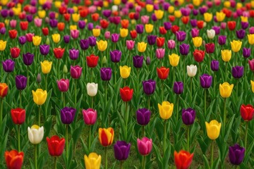 Obraz premium Vibrant Tulip Displays at the Spring Flower Festival