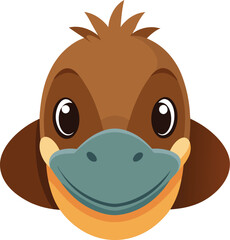 Platypus Face Vector Cartoon
