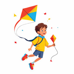 Kids Outdoor Play Symbol Flat Illustration