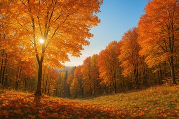 Fototapeta premium The hues and shades of fall season