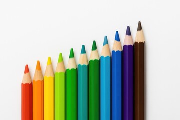 Assorted vibrant colored pencils for artistic use