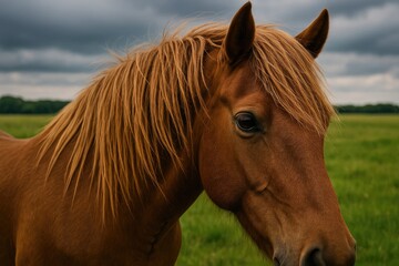 Obraz premium The flowing hair and expressive eyes of a horse