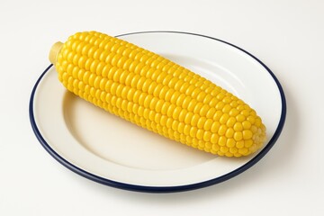 Steamed maize served on a ceramic dish against a plain white backdrop